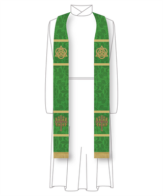 Budded Cross Trinity Priest Stole | Green Stole Sanctified Collection