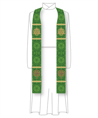 Budded Cross Trinity Priest Stole | Green Stole Sanctified Collection