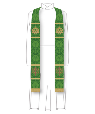 Budded Cross Trinity Priest Stole | Green Stole Sanctified Collection