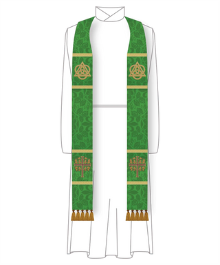 Budded Cross Trinity Priest Stole | Green Stole Sanctified Collection