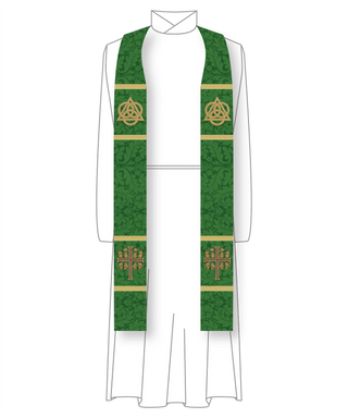 Budded Cross Trinity Priest Stole | Green Stole Sanctified Collection