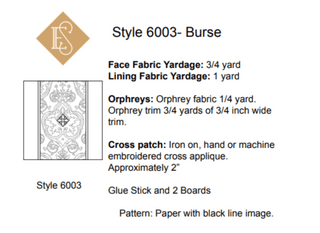 Burse Vestment Pattern Style 6003 | Church Vestment Sewing Pattern
