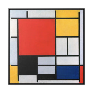 Canvas Wall Art Square Frame Piet Mondrian Print Office Home Decor - Modern Minimalist Clean Aesthetic