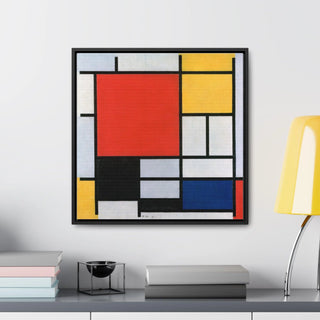 Canvas Wall Art Square Frame Piet Mondrian Print Office Home Decor - Modern Minimalist Clean Aesthetic