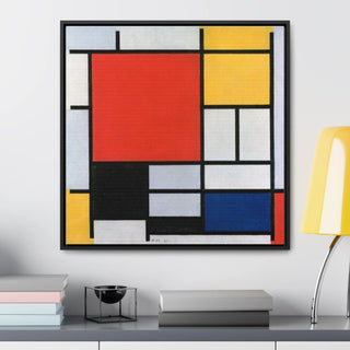 Canvas Wall Art Square Frame Piet Mondrian Print Office Home Decor - Modern Minimalist Clean Aesthetic