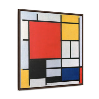 Canvas Wall Art Square Frame Piet Mondrian Print Office Home Decor - Modern Minimalist Clean Aesthetic