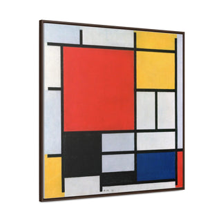 Canvas Wall Art Square Frame Piet Mondrian Print Office Home Decor - Modern Minimalist Clean Aesthetic