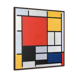 Canvas Wall Art Square Frame Piet Mondrian Print Office Home Decor - Modern Minimalist Clean Aesthetic