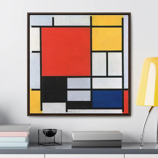 Canvas Wall Art Square Frame Piet Mondrian Print Office Home Decor - Modern Minimalist Clean Aesthetic