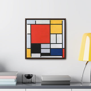 Canvas Wall Art Square Frame Piet Mondrian Print Office Home Decor - Modern Minimalist Clean Aesthetic