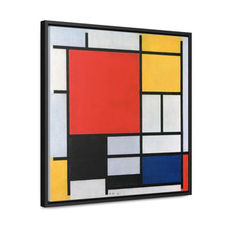 Canvas Wall Art Square Frame Piet Mondrian Print Office Home Decor - Modern Minimalist Clean Aesthetic