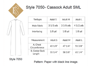 Cassock Sewing Pattern for Altar Server | Church Vestment Pattern