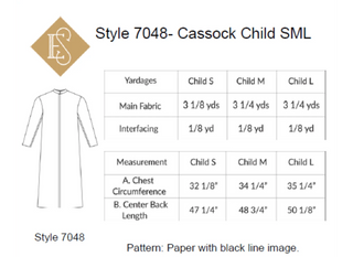 Cassock Sewing Pattern for Altar Server | Church Vestment Pattern