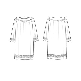 Cathedral Round Yoke Choir Cotta Lace Insertion Hem | Church Vestment Pattern