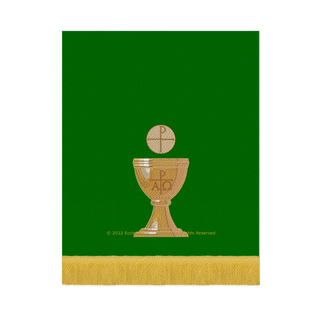 Chalice Embroidered Green Pulpit Fall | Green Trinity Pulpit Fall