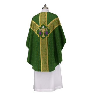 Chalice Host Green Priest Chasuble | Trinity Green Pastor Chasuble