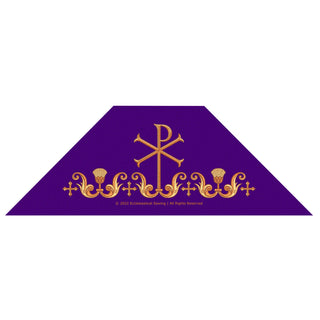 Chalice Veil or Burse with Chi Rho, Thistle, & Swirl Embroidery | Violet Lent