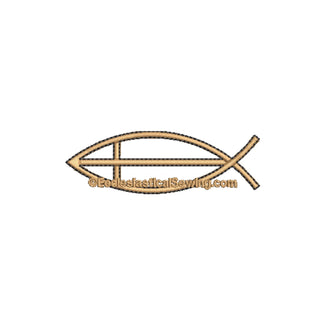 Christian Fish Symbol Cross Digital Embroidery | Liturgical Embroidery Design