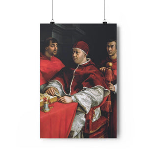 Christian Home Wall Art - Raphael's Portrait of Pope Leo X and His Cousins, Cardinals Giulio de' Medici and Luigi de' Rossi (ca. 1518–1519)