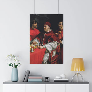 Christian Home Wall Art - Raphael's Portrait of Pope Leo X and His Cousins, Cardinals Giulio de' Medici and Luigi de' Rossi (ca. 1518–1519)