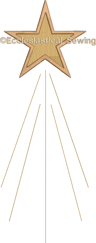 Christmas Star Machine Embroidery Design for Pastor Priest Vestments