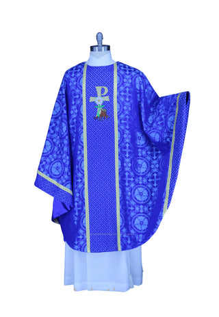 City of David Great O Antiphon Chasuble in Blue or Violet Ecclesiastical Sewing