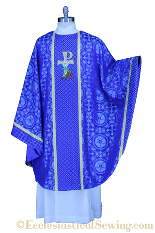 City of David Great O Antiphon Chasuble in Blue or Violet Ecclesiastical Sewing