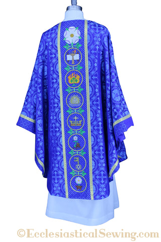 City of David Great O Antiphon Chasuble in Blue or Violet Ecclesiastical Sewing