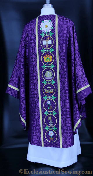 City of David Great O Antiphon Chasuble in Blue or Violet Ecclesiastical Sewing