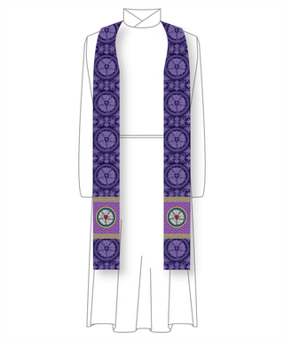 Clergy Stole | Luther Rose | in Seasonal Liturgical Colors for Pastors and Priests