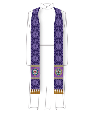 Clergy Stole | Luther Rose | in Seasonal Liturgical Colors for Pastors and Priests