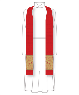 Clergy Stole in the St. Gregory Style #2 |  Priest Liturgical Stoles Red