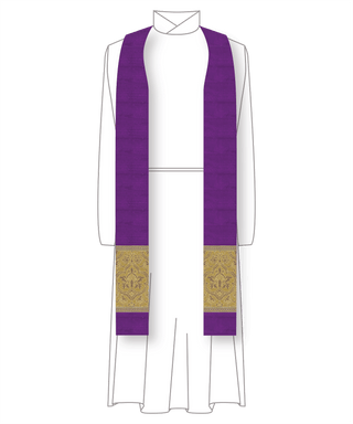 Clergy Stole in the St. Gregory Style #2 |  Priest Liturgical Stoles Violet