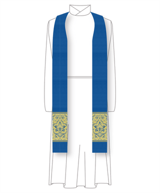 Clergy Stole in the St. Gregory Style #2 |  Priest Liturgical Stoles Blue