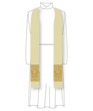 Clergy Stole in the St. Gregory Style #2 |  Priest Liturgical Stoles Ivory