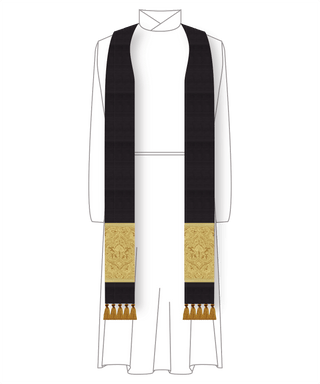 Clergy Stole in the St. Gregory Style #2 |  Priest Liturgical Stoles Black