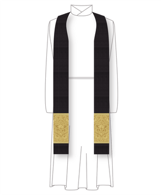 Clergy Stole in the St. Gregory Style #2 |  Priest Liturgical Stoles  Black