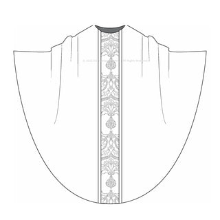 chasuble sewing pattern monastic style column orphrey band  front view | Ecclesiastical Sewing