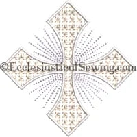 Cross with Rays Lattice Fill | Altar Linen Machine Embroidery Design