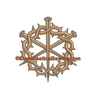 Crown Thorn Nails Digital Embroidery Design