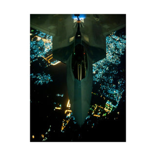 Dads Birthday Gift - Nighttime Refueling: F-22 Raptor & KC-10 Extender - Premium Man Cave Poster - Perfect Gift for Dad