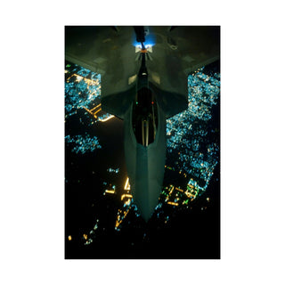 Dads Birthday Gift - Nighttime Refueling: F-22 Raptor & KC-10 Extender - Premium Man Cave Poster - Perfect Gift for Dad