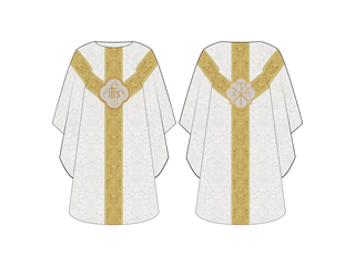 Dayspring White Chasuble with Sacred Monogram Appliques | Christmas Easter Chasuble