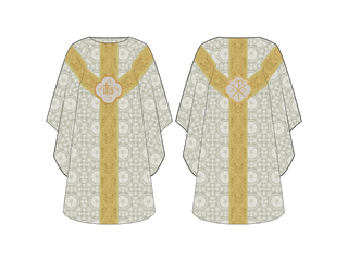 Dayspring White Chasuble with Sacred Monogram Appliques | Christmas Easter Chasuble