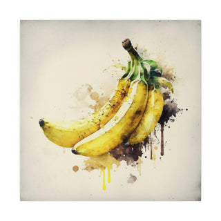 Delicate Banana Watercolor Square Canvas Print - A Unique Gift for Any Occasion