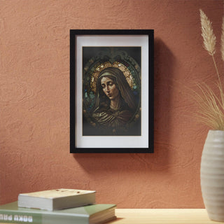 Divine Inspiration: Stained Glass Mother Mary Framed Print