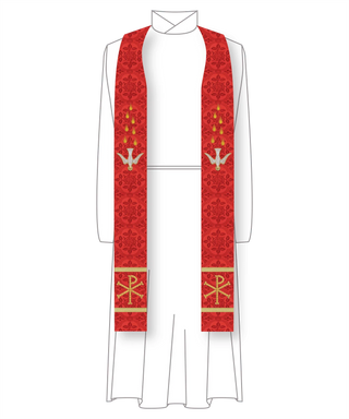 Dove Pentecost Red Stole | Red Pentecost Pastor and Priest Stoles