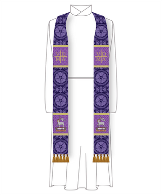 Advent Stole for Clergy Staff (Blue, Violet) | Priest & Pastor Stoles