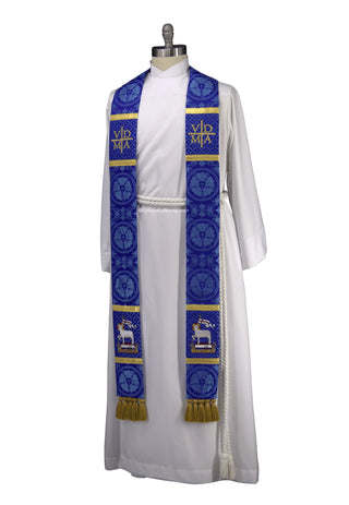 Advent Stole for Clergy Staff (Blue, Violet) | Priest & Pastor Stoles