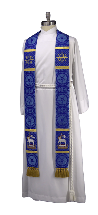 Advent Stole for Clergy Staff (Blue, Violet) | Priest & Pastor Stoles